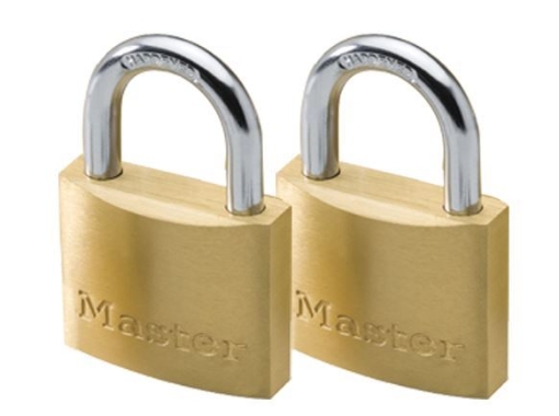 Picture of MASTER LOCK BRASS PADLOCK 2 KEYED 40MM HARD STEEL SHACKLE MSP1902T