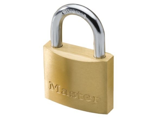 Picture of MASTER LOCK BRASS PADLOCK 60MM HARD STEEL. SHACKLE MSP1904D