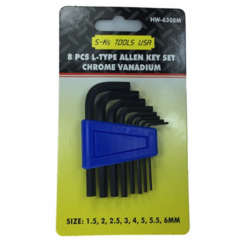 Picture of S-Ks Tools USA Short Arm Allen Wrench Set (Black), HW-6310M