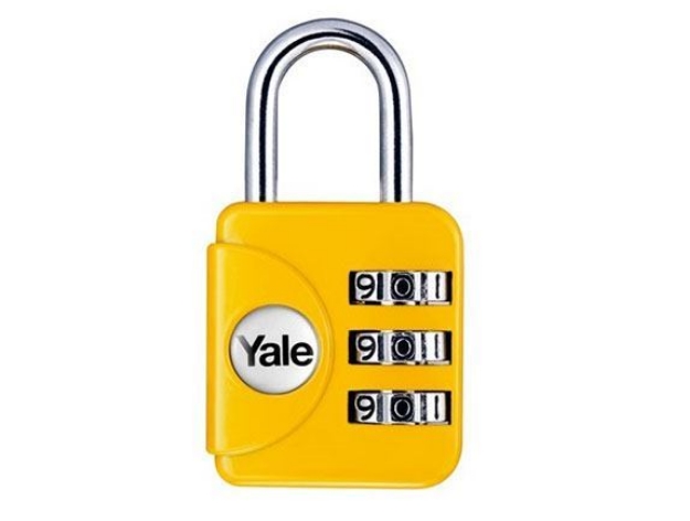 Picture of Yale Colored Luggage 3-digit Combination Lock (Yellow) 28mm - YP1/28/121