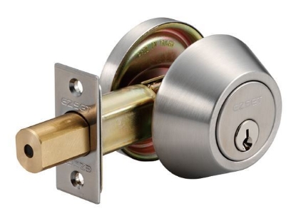 Picture of Ezset Deadbolt Single Cyl. Zinc. Cyl. House Satin Stainless Steel