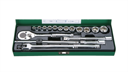 Picture of Hans 3/8" DR. 12 Points 18 Pcs. Socket Wrench Set - Inches Size