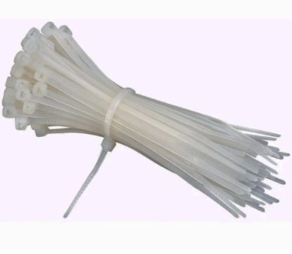 Picture of Taiwan White Cable Tie - 100 Pcs. per Pack - 2.5MM x 4"