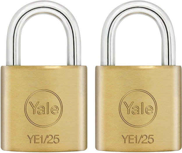 Picture of Yale YE1/25/113/2, Essential Series Indoor Solid Brass Padlock 25mm, YE12511132