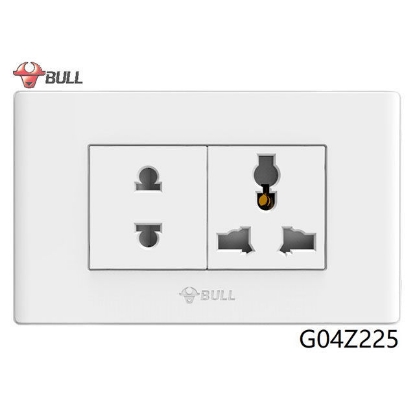 Picture of Bull 2 Gang Universal Outlet Set (White), G04Z225