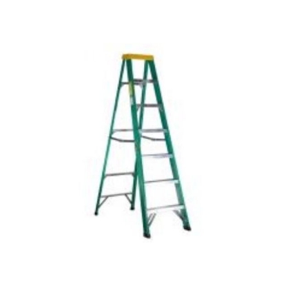 Picture of Jinmao 6 Step Fiberglass 7' Step Ladder 225 lbs  Green, JMFM22106II