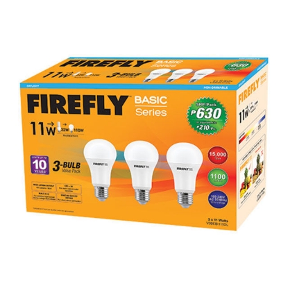Picture of Firefly LED A-Bulb 3 Bulb Value Pack (3 watts, 5 watts, 7 watts, 9 watts, 11 watts), V30EBI103DL