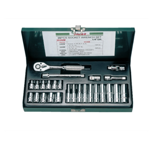 Picture of Hans 1/4" Drive 12 Points 26 Pcs. Socket Wrench Set - Metric Size