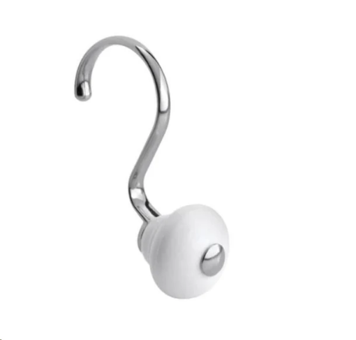 Picture of INTERDESIGN YORK SHOWER HOOKS 2 12PC WHITE CHROME