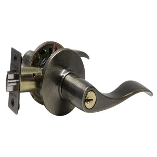 Picture of EZSET  QUEEN TUBULAR LEVERSET ENTRANCE ANTIQUE BRASS EZ500TZQNUS5