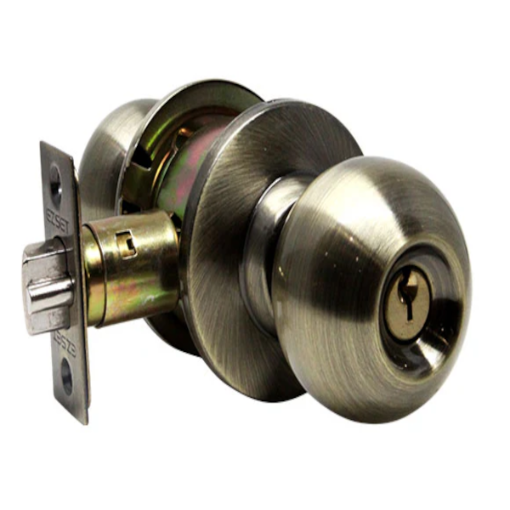 Picture of EZSET BALA ENTRANCE CYLINDRICALKNOBSET ANTIQUE BRASS EZ100CBAUS5