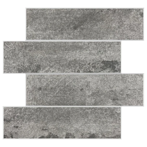Picture of HOMER STRAIGHT LAY GRAY SELF ADHESIVE WALL TILES 10 PACK PEEL AND STICK BACKSPLASH HOMS8021B