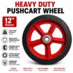 Picture of Harlem Push Cart Rubber Wheel 6,8,10,12 Inches Heavy Duty Rubber Iron Heart Wheel Solid Wheel