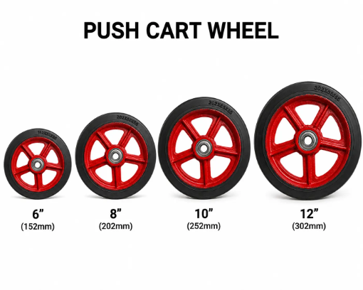 Picture of Push Cart Rubber Wheel 6,8,10,12 Inches light Rubber Iron Heart Wheel Solid Wheel