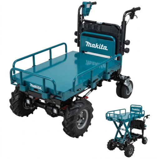 Picture of Makita 4-Wheel Battery Powered Wheelbarrow (Electric Lift), DCU601Z